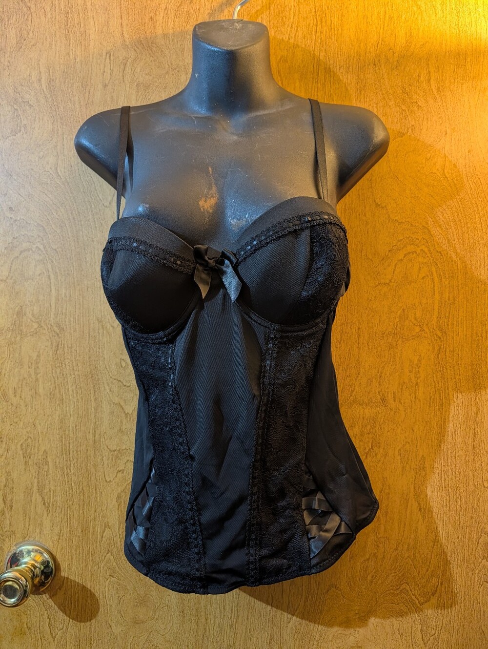 Spirit Halloween Black Corset.
